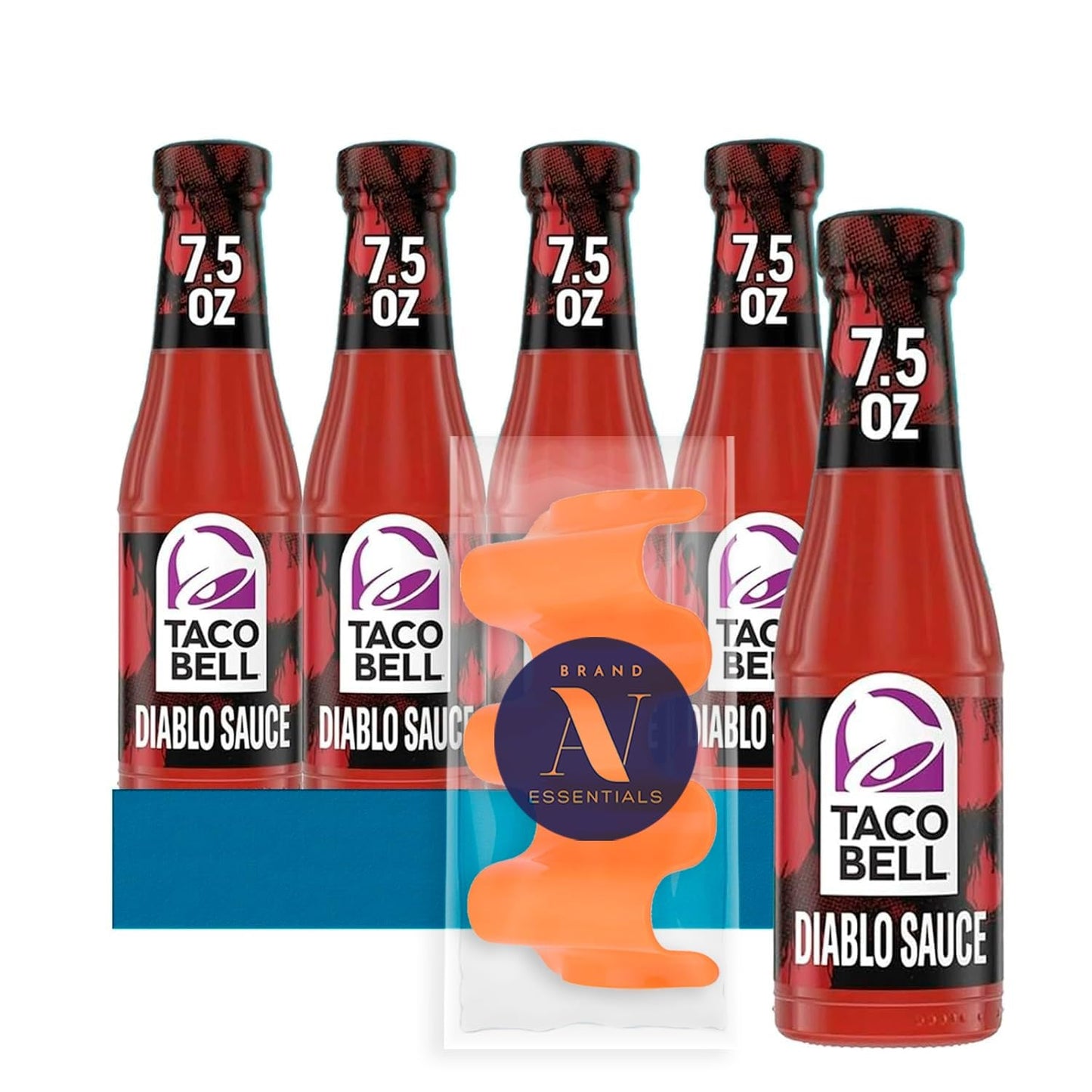 Taco Bell - Lavinia Essentials Bundle: 4-Pack of Diablo Sauce, 7.5 oz Glass Bottle + 1 Utility Prop