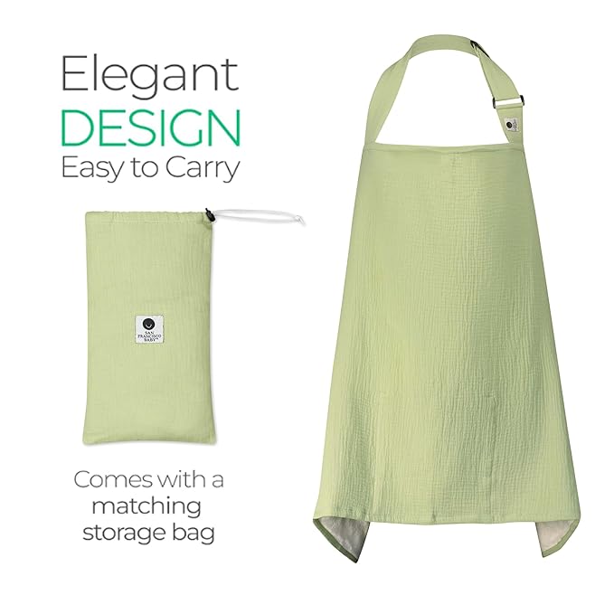 San Francisco Baby Nursing Cover – Breathable Breastfeeding Cover for Nursing, 360° Nursing Cover Up for Breastfeeding, Privacy Nursing Covers, Nursing Blanket for Breastfeeding – Mist Green