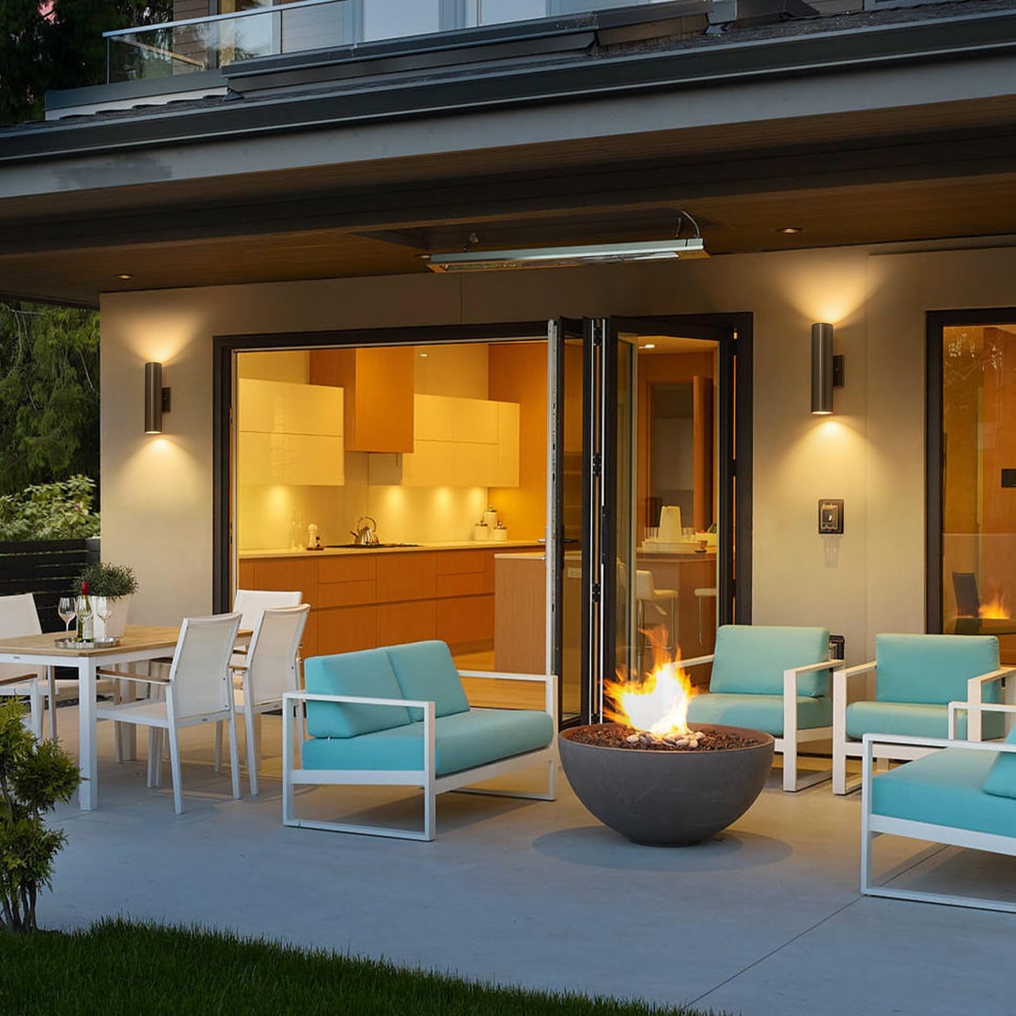 Zicbol Modern Outdoor Wall Light 11.8 Integrated Led Cylinder Up And Down Outdoor Lights 2-Light Exterior Lighting Fixtures For House Patio Front Porch Garage