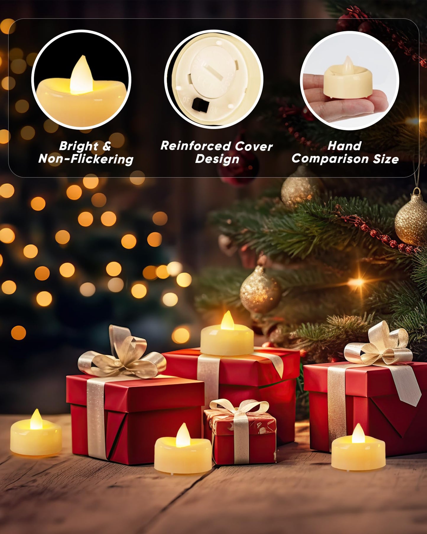 BEICHI Flameless Candles, 12/24/50/100/150 Pack Tea Lights Battery Operated, No Flickering Votive Candles LED Tea Lights for Halloween Christmas Wedding Home (150 Pack, Ivory Shell)
