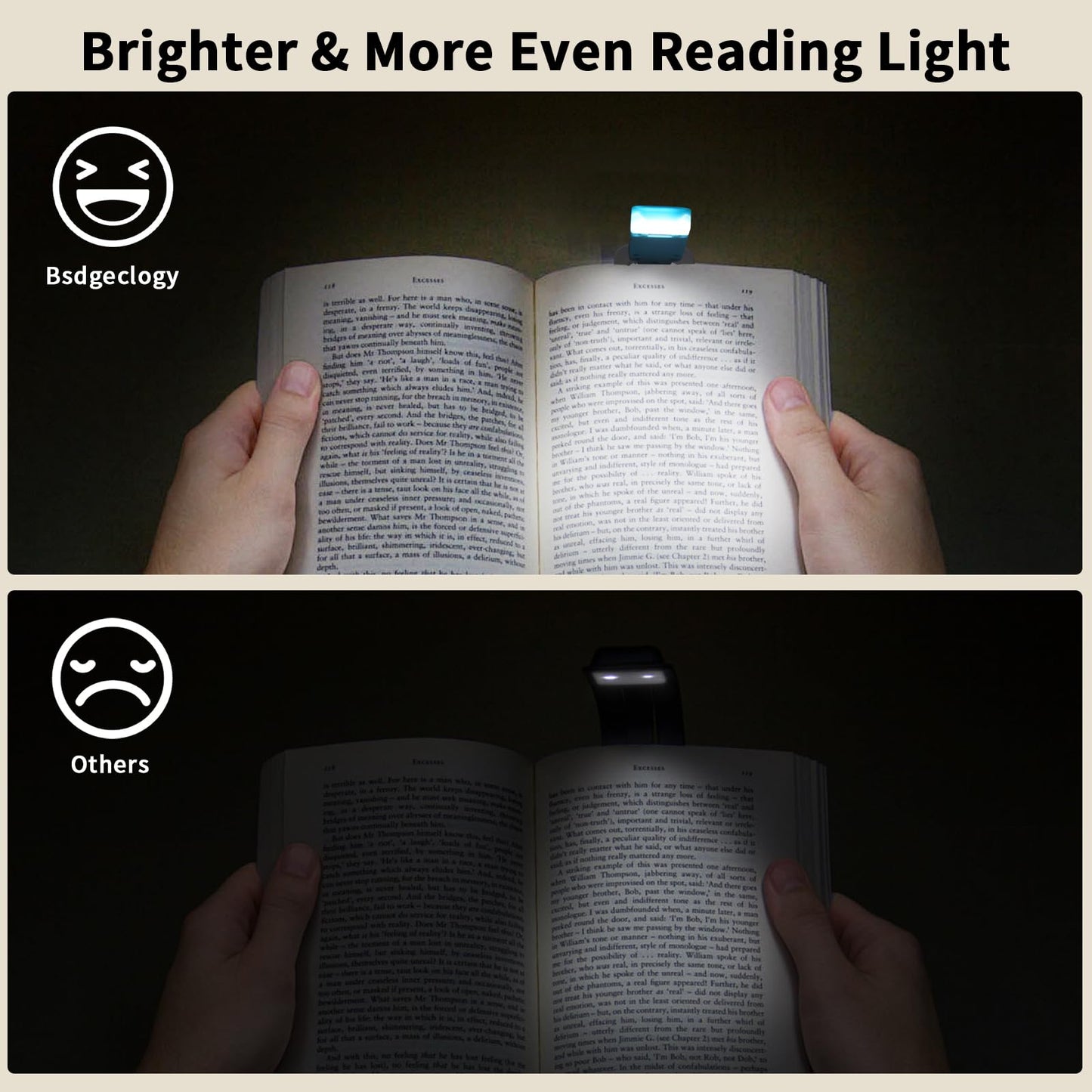 24 Led Rechargeable Book Light For Reading In Bed-Eye Caring 3 Color Temperatures 80 Hrs Runtime Lightweight Clip-On Lamp Perfect For Kids Book Lovers And Student Gift (Blue Clip On)