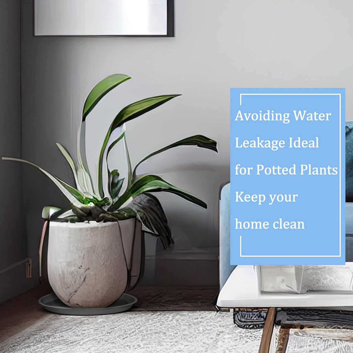 Eccliy 12 Pcs Plastic Plant Saucers Round Plant Tray Large Flower Pot Heavy Duty Planter Water Trays Thick Planter Drip Saucers for Indoors and Outdoors(18 Inch,Gray)