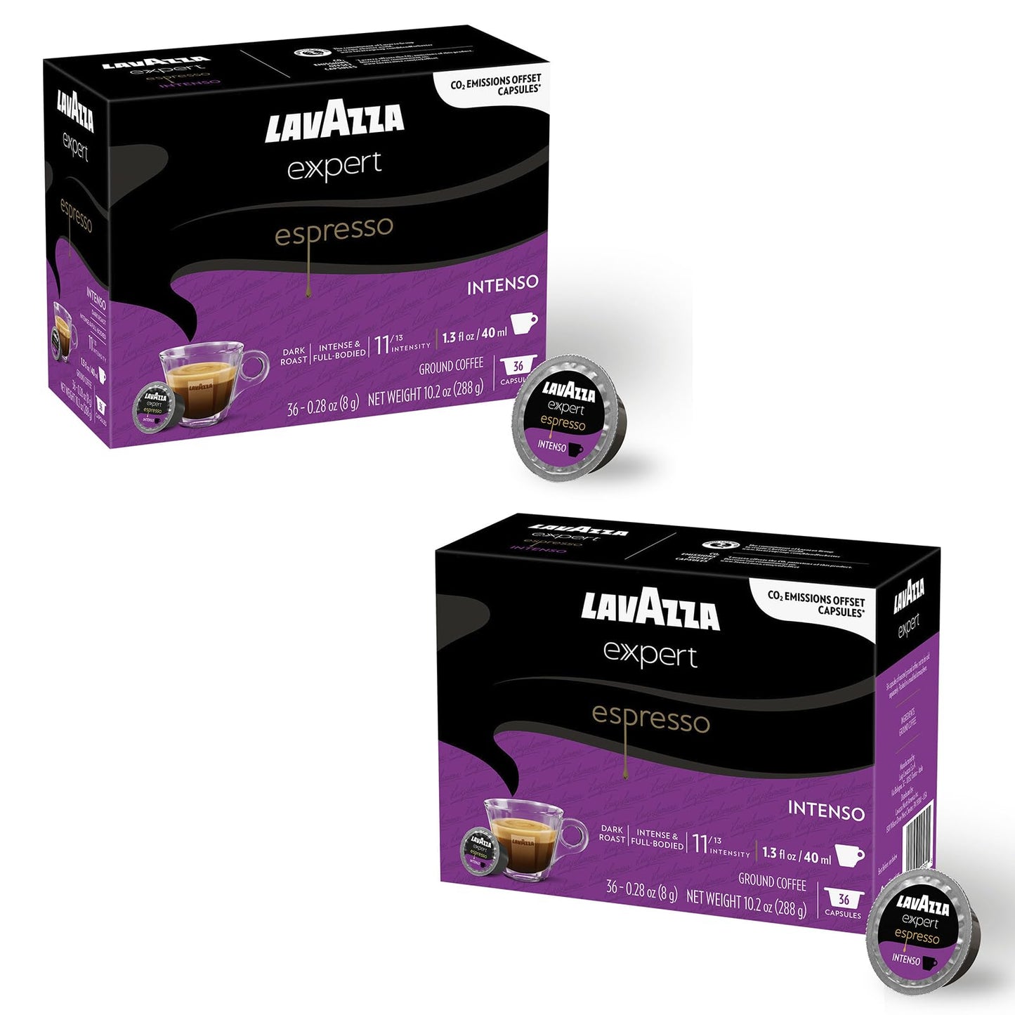 Lavazza Expert Espresso Intenso Capsules - 72 Count - Dark Roast Coffee Pods with Arabica & Robusta Blend - Bold Flavor & Rich Crema - Compatible with Lavazza Classy Machines
