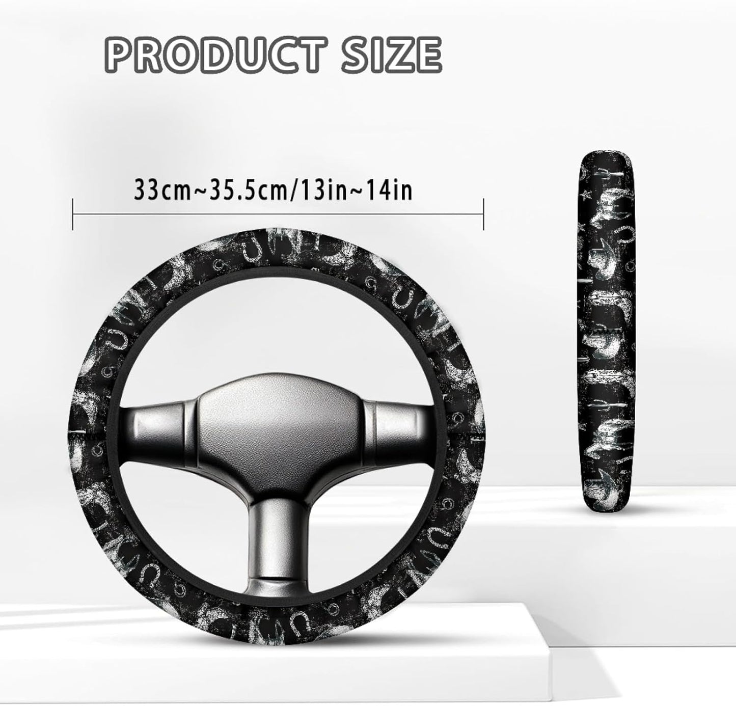 Western Cowboy Golf Cart Steering Wheel Covers Black Golf Cart Steering Wheel Cover for Club Car Accessories Feels Good in Handling