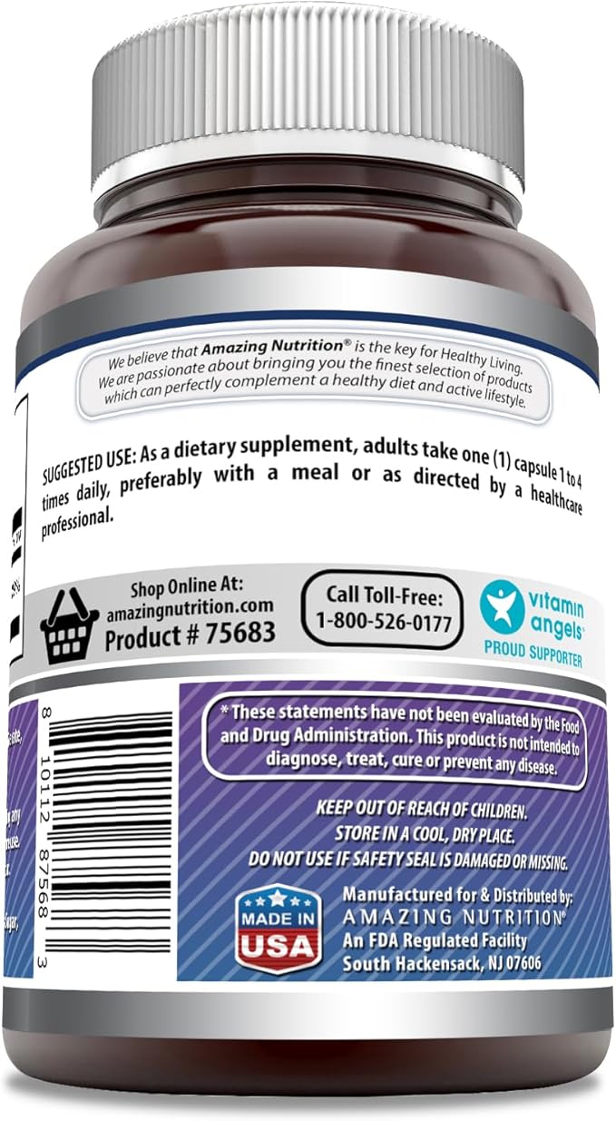 Amazing Formulas Magnesium (Glycinate) 120 mg Per Serving Supplement | Veggie Capsules | with Magnesium Glycinate | Non-GMO | Gluten Free (240 Count)