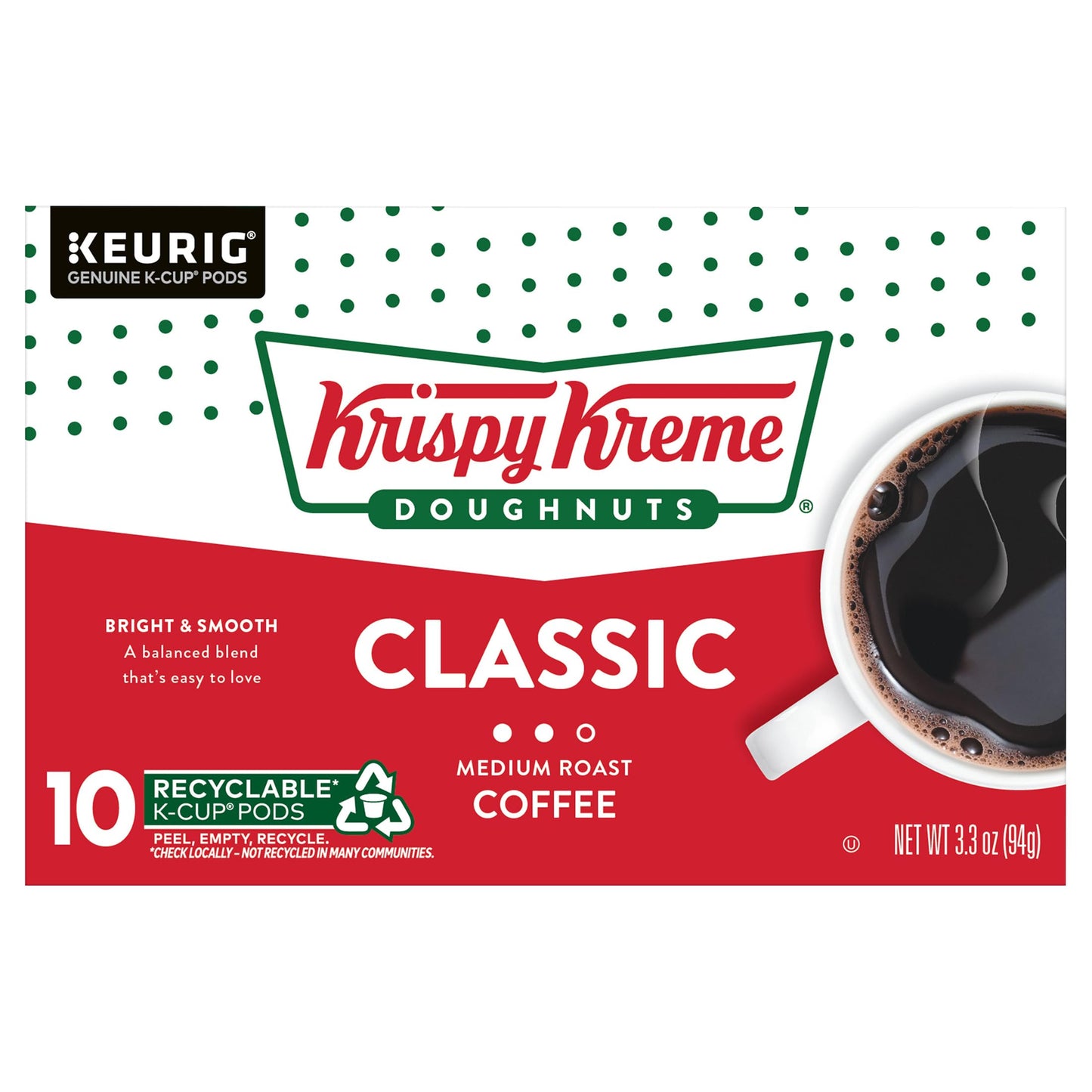 Krispy Kreme Doughnuts Light Roast Coffee 3.3 Ounce