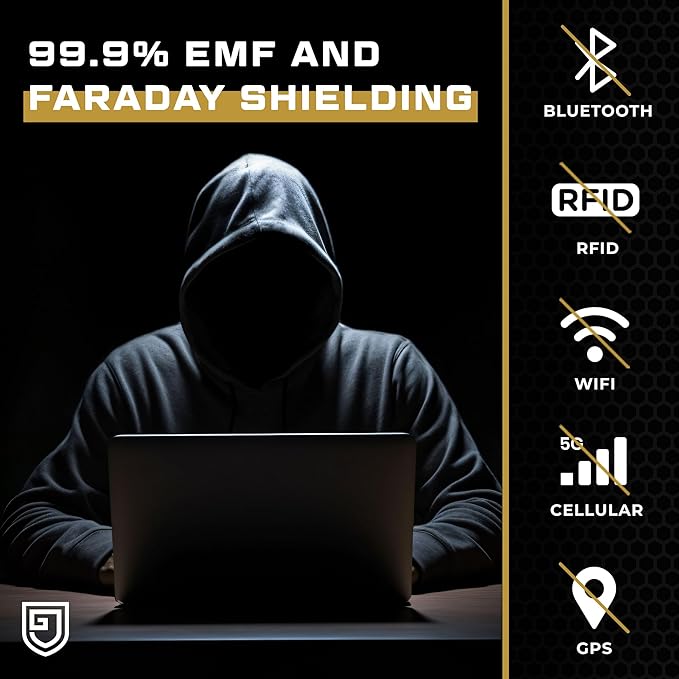 Faraday Bag, Military Grade Shield Bag, Waterproof EMP Cage, Dry Bag for Laptops & Phones, Go Dark Large Faraday Bags