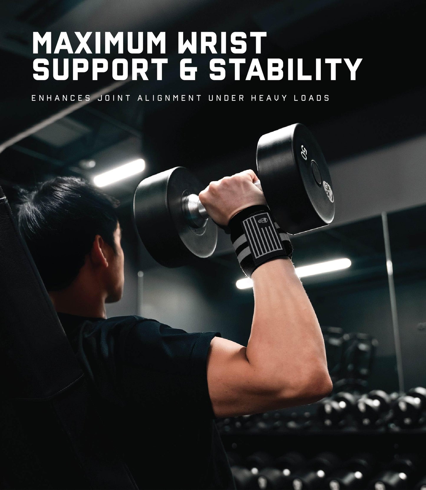 Gymreapers Weightlifting Wrist Wraps (Competition Grade) 18" Professional Quality Wrist Support with Heavy Duty Thumb Loop - Strength Training, Bodybuilding