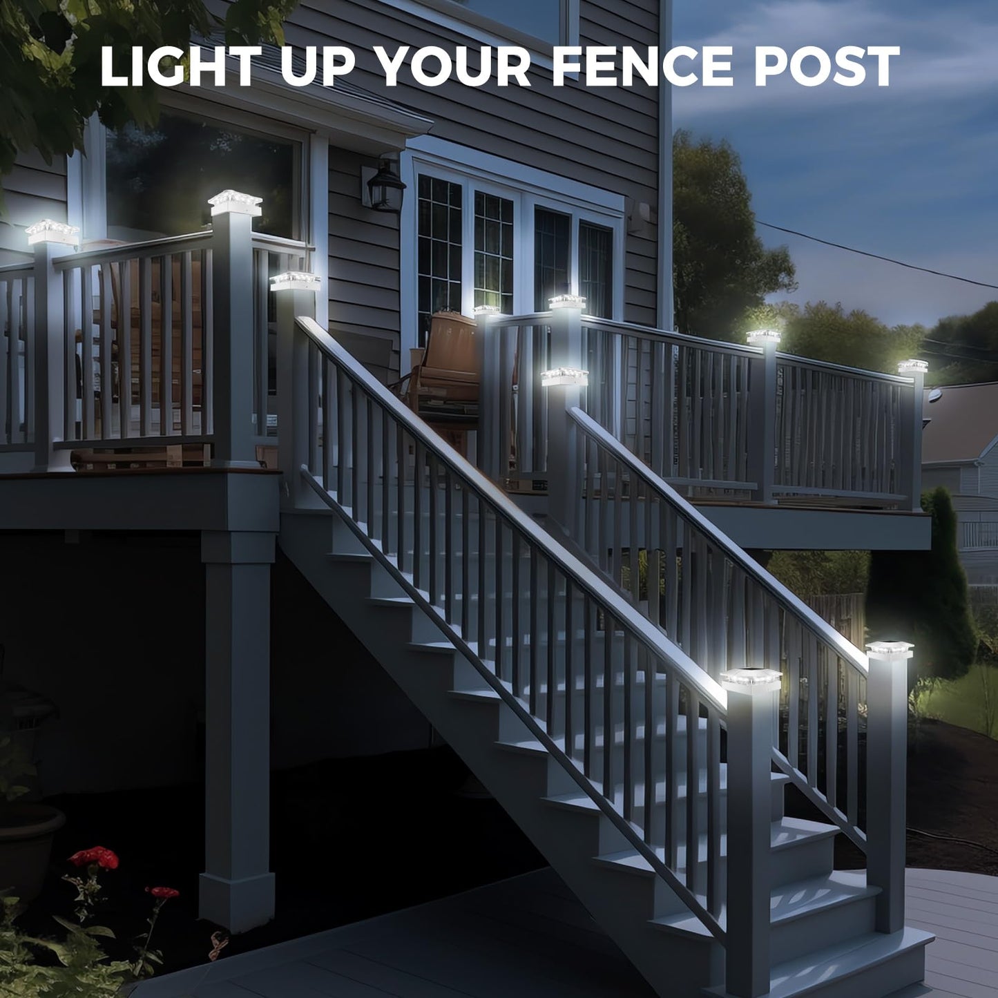 Peasur 4X4 Solar Post Cap Lights Outdoor With 3 Lighting Modes Led Post Light Solar Powered Waterproof Fence Deck Lights For 4X4 3.5X3.5 Wood/Vinyl Posts
