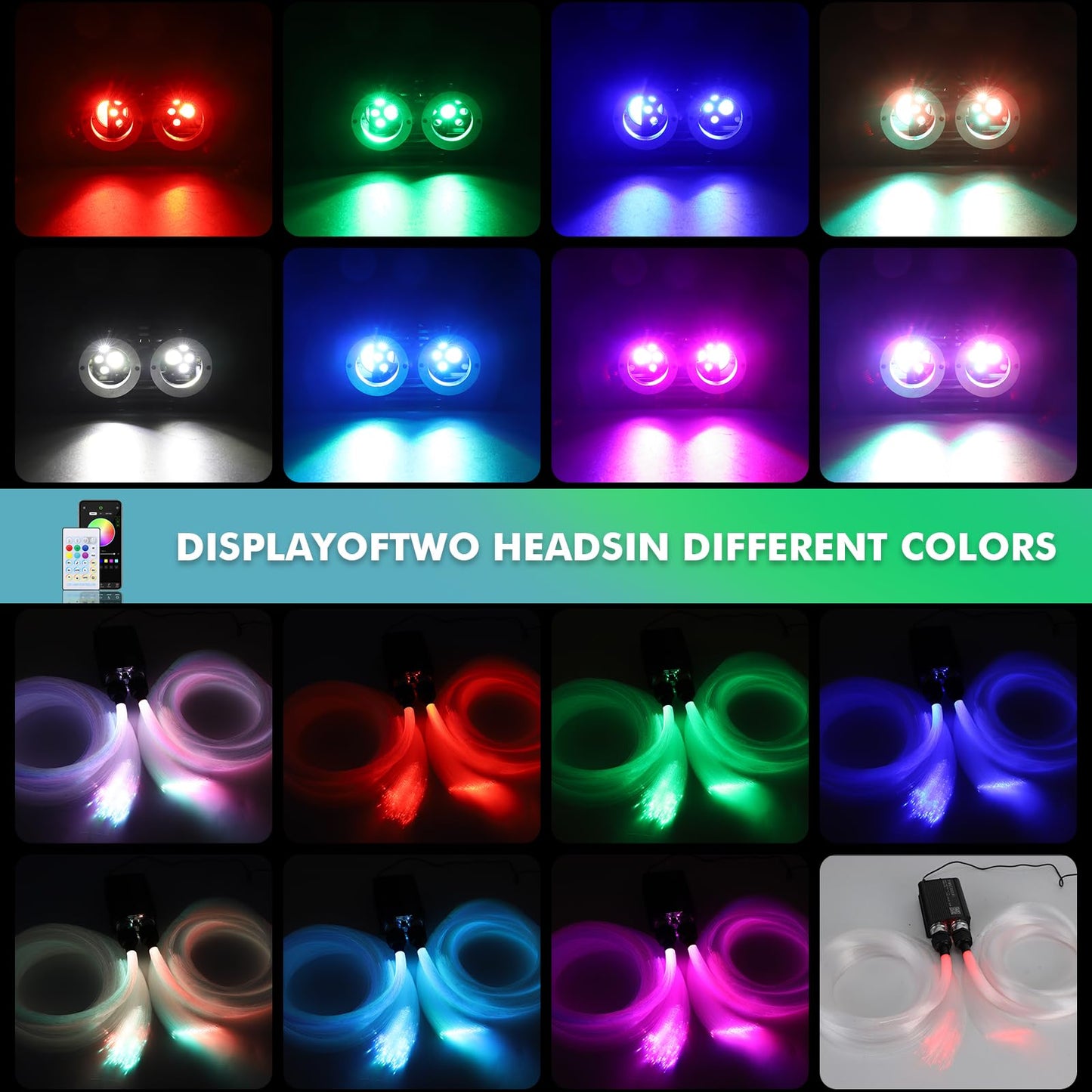 Twinkle Headliner Star Light Kit,1200Pcs*0.03in*9.8ft Ceiling Fiber Optic Lights with Meteor Shooting Star Effect Music Mode RGBW Sound Activated for Car Roof Home Ceiling