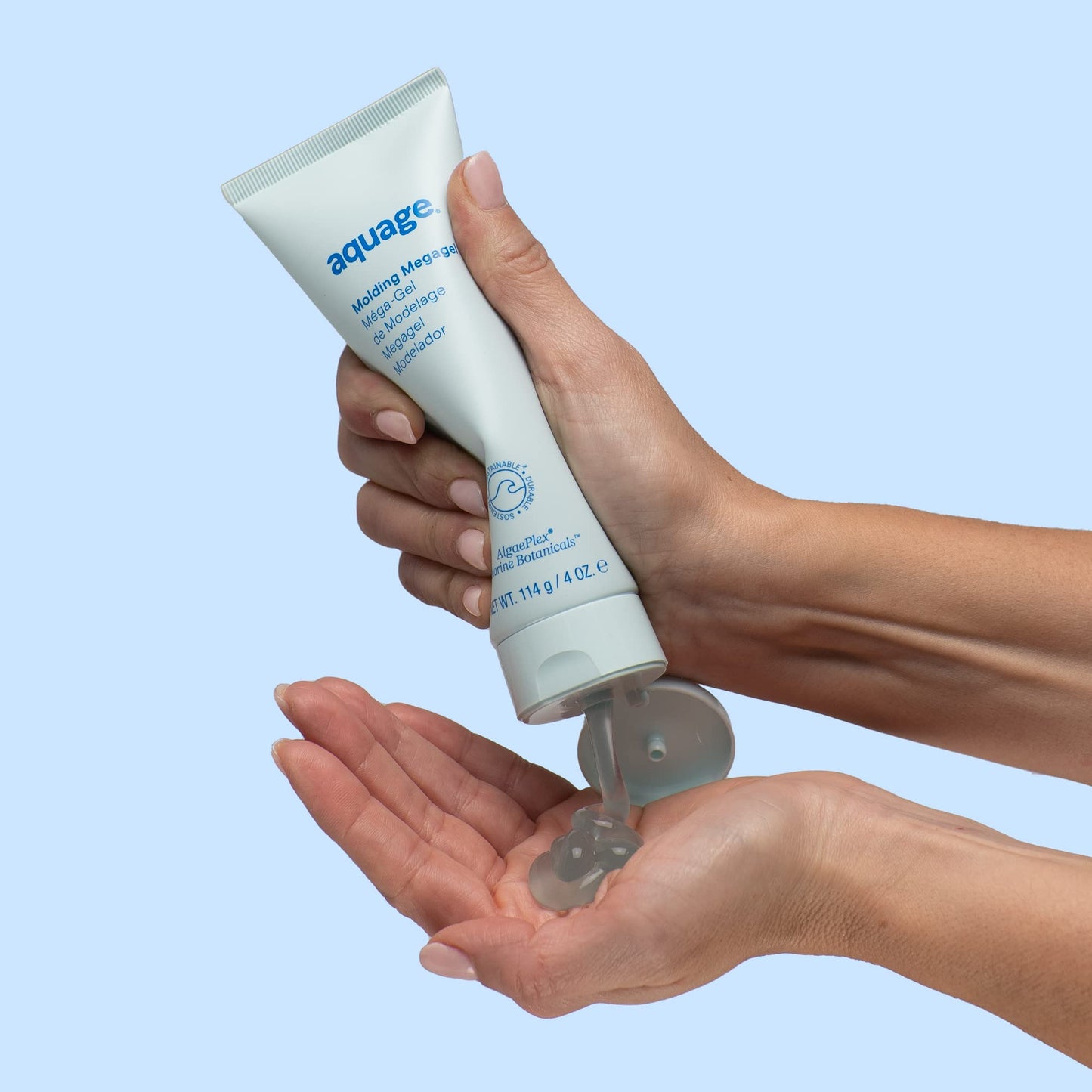 AQUAGE Molding Megagel - Professional Firm-Hold Styling Gel for Wet Looks, Sculpted Blowouts & High-Gloss Finish - Lightweight,