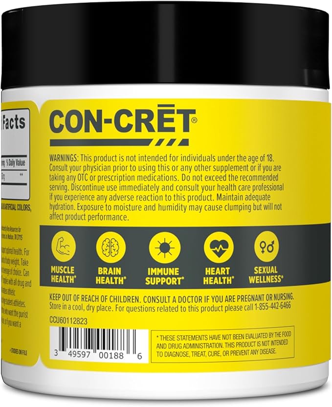 Creatine HCl Powder | Muscle, Cognitive, Cellular Energy Support | No Bloating or Cramps | USA Made & NSF Certified | Unflavored (64 Serving)