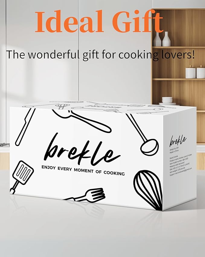 White Kitchen Utensil Holder Rustic Large Wooden Utensil Organizer Cooking Tools Storage
