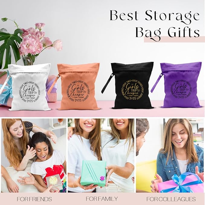 4Pcs Girls Trip Gifts Wet Dry Bag, Aloha Bags Beach Bag Wet Bag Favors, Sunscreen Bags Swimsuit Toiletry Travel Essentials For Women, Beach Travel Laundry bags for Dirty Diaper Swimsuit Gifts