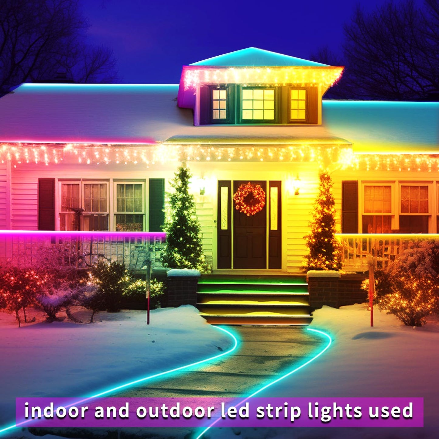 vimeepro LED Strip Lights 66ft Waterproof RGB Color Changing with App/Remote Control, Music Sync, Model vimeepro-ledFS66FT04