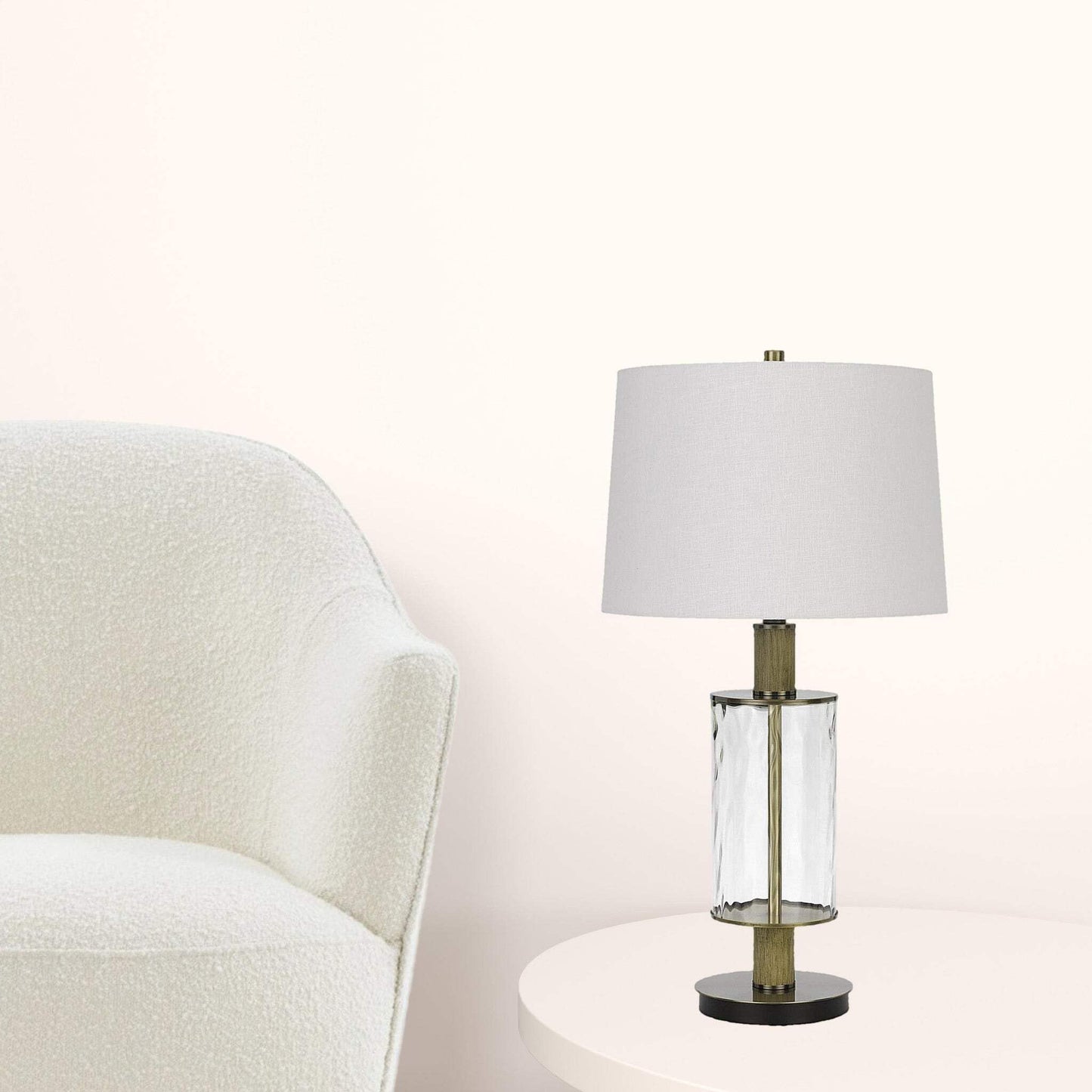 Homeroots Metal Table Lamp - 31 In. With White Empire Shade - Model 524713