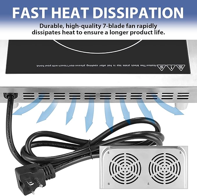 Commercial Induction Cooktop,Portable Electric Induction Countertop Burner(3500W/ 240V) with Stainless Steel Housing, Durable Commercial Induction Hot Plate for Hotel Restaurant School