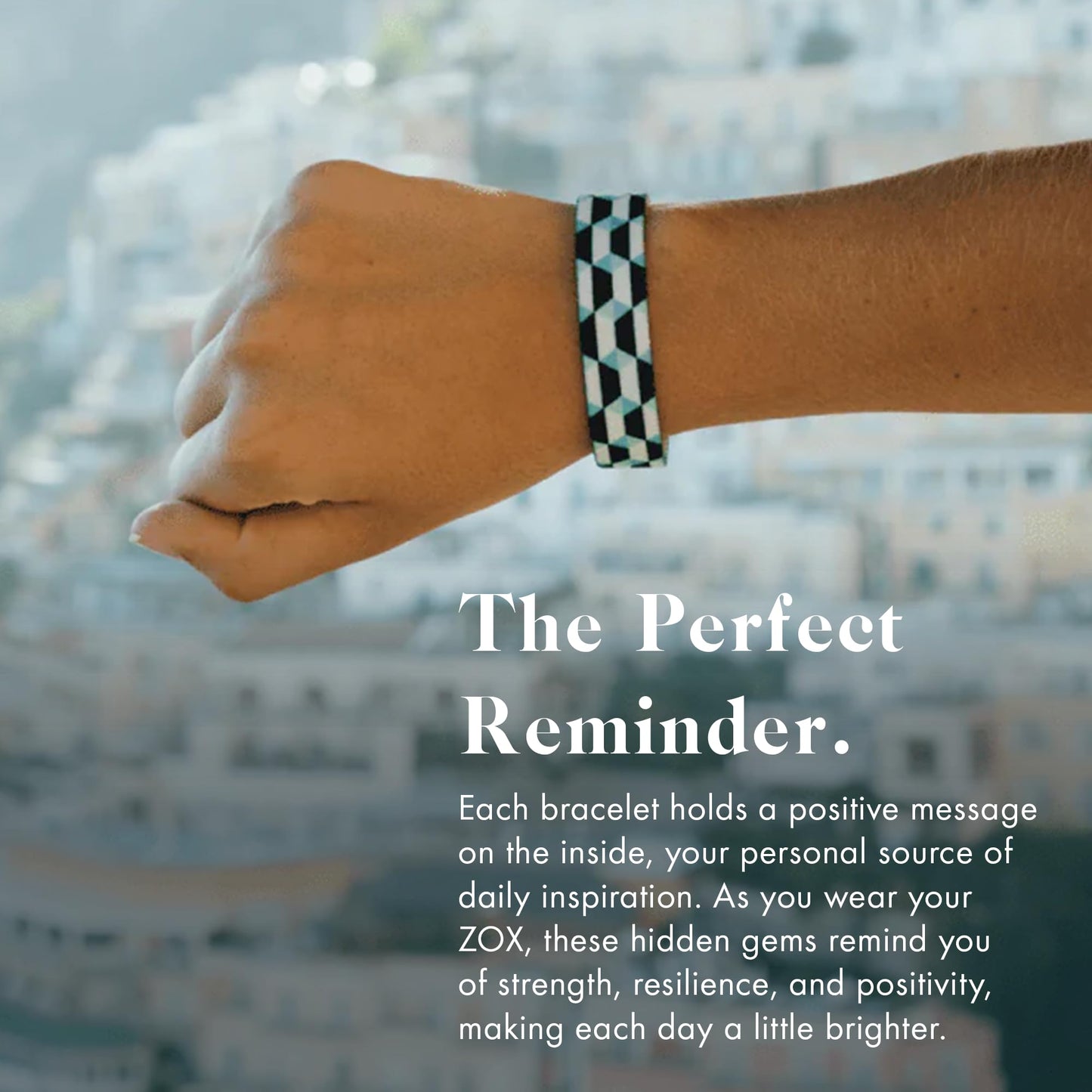 ZOX Bracelets - Just Breathe | Stretchy Elastic Band with Motivational Affirmations and Beautiful Artwork, Great Wristband Gift