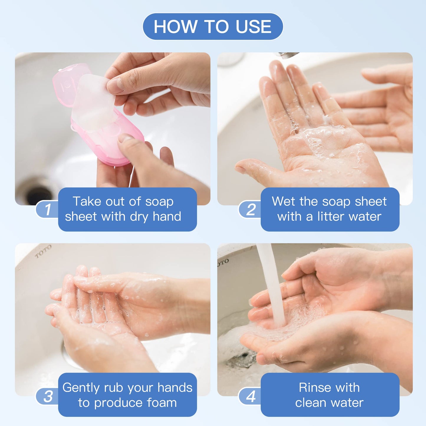 TXIN 200 Sheets (10 Boxes) Disposable Hand Washing Cleaning Paper Soap Flakes Mini Bath Slice Sheets Scented Foaming Paper Soap