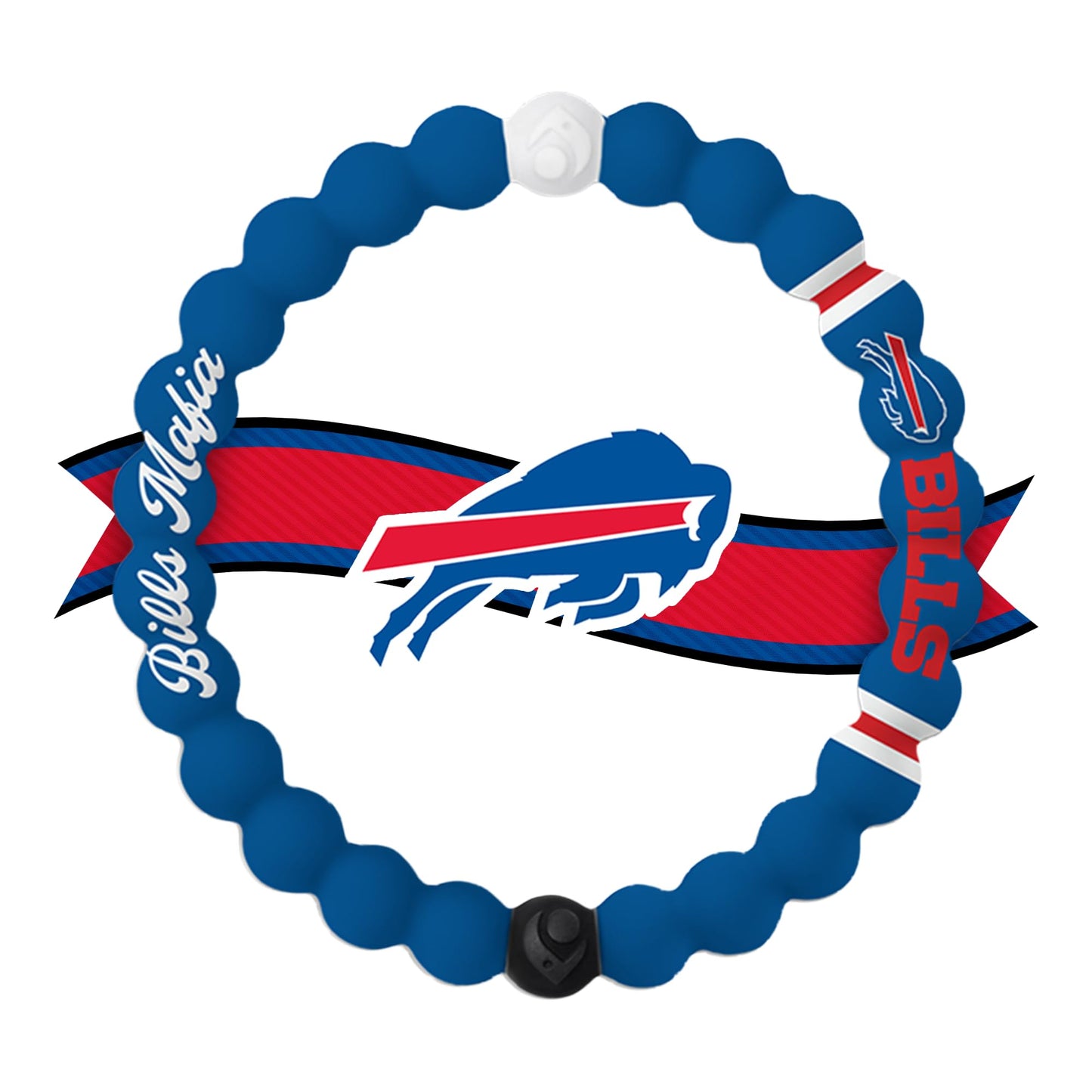 Lokai NFL Football Collection Silicone Beaded Bracelet, Buffalo Bills Classic (Extra Large) - Beaded Bracelet for Women & Men, S