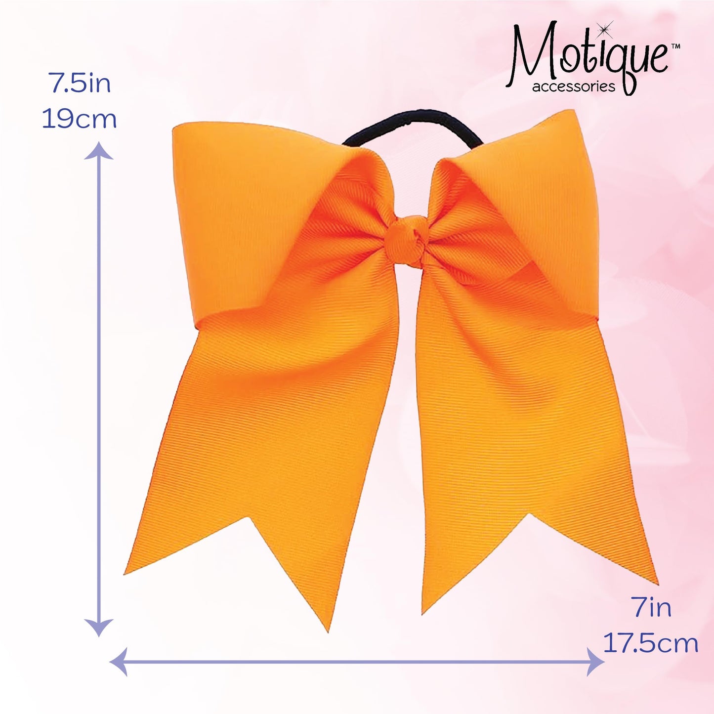 Orange Jumbo Bow Pony with Tails