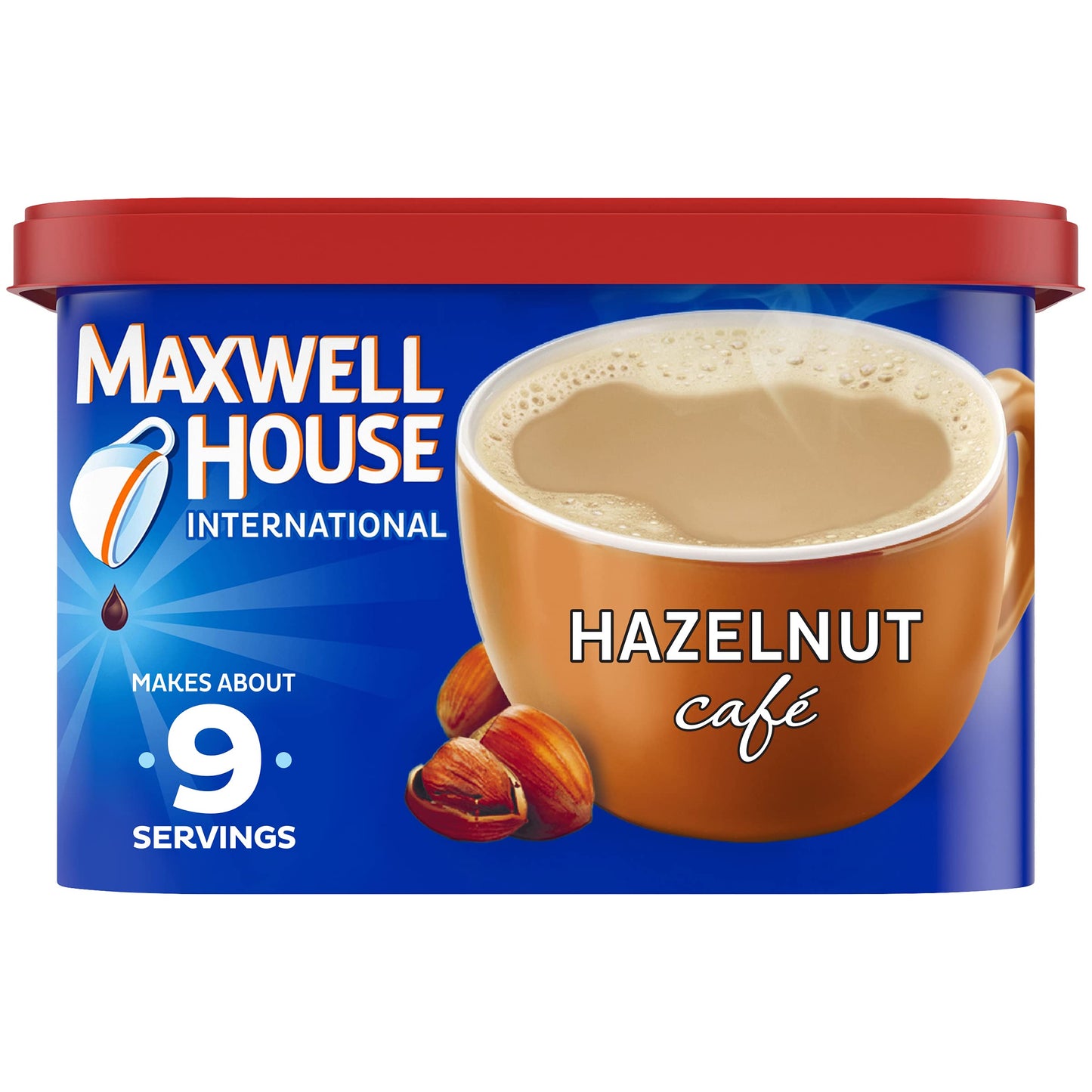 Maxwell House International Hazelnut Caf -Style Instant Coffee Beverage Mix (9 oz Canister)