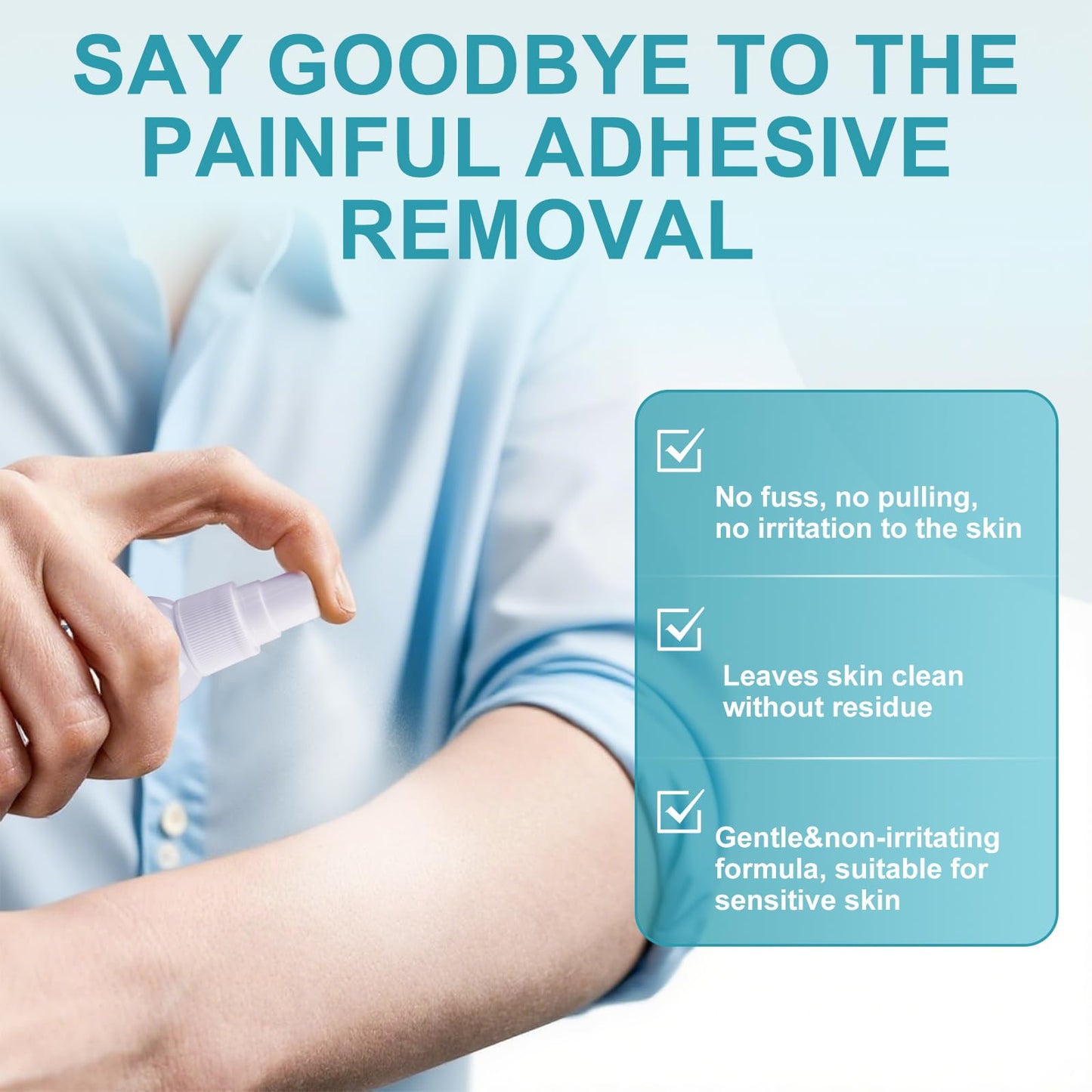 Adhesive Remover for Skin Spray Bandage & Surface & ostomy Supplies No Sting-Sensitive Skin-All Natural,30 ml Bottle