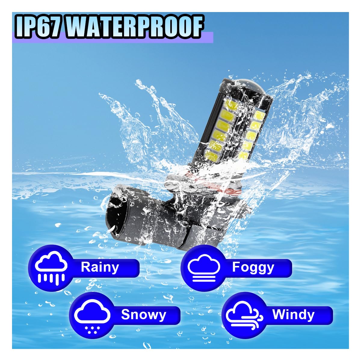Lhdos 9006 Car Led Fog Light Bulbs - 1500 Lumen 5630 33-Smd, 6500K White, Plug And Play Anti-Fog Lights For Cars