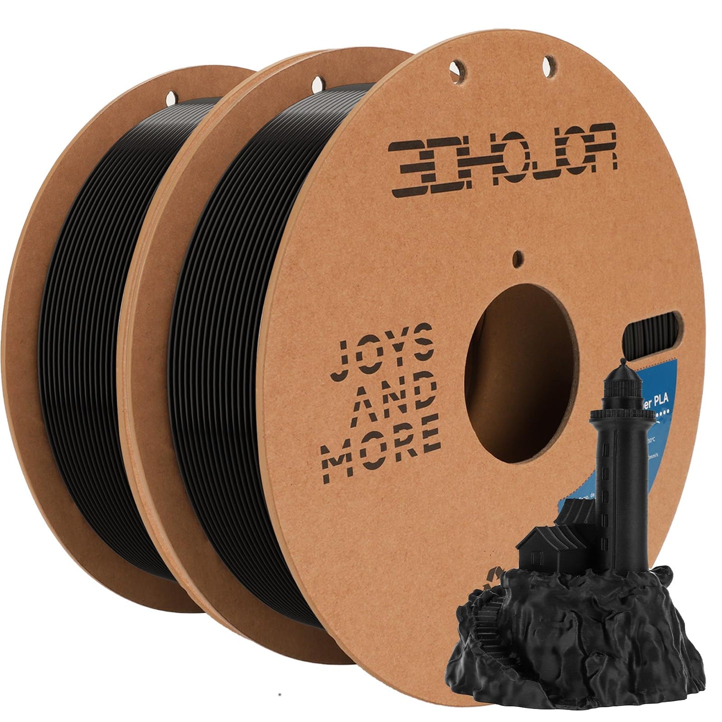 3DHoJor 3D Printing Filament Basic PLA Filament Bundle 1.75mm 1kg*2 Cardboard Spool Dimensional Accuracy +/- 0.03 mm Fit Most 3D