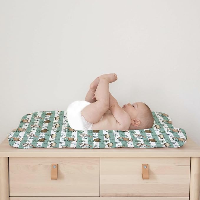Baby Australian Animals Baby Changing Pad Covers for Boy Girl 32''x16'' Cute Koala Green Tropical Leaves Fitted Diaper Change Table Sheets Baby Animals Stripes Soft Breathable Baby Changing Table Mats