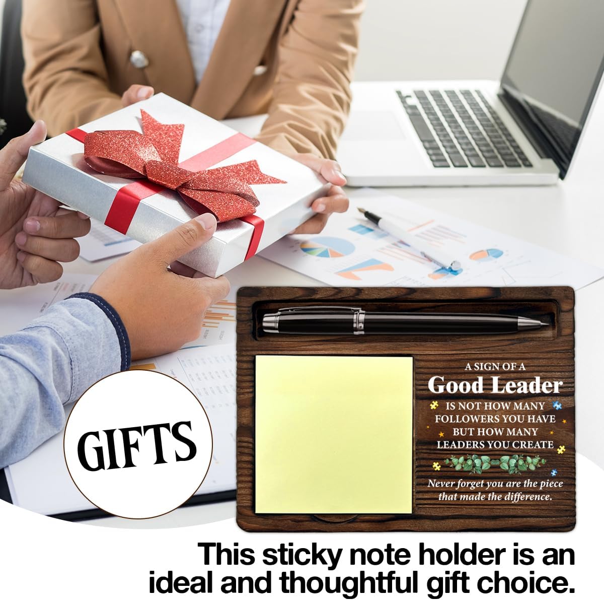 Leadership Gifts for Women Men, Gifts for Leader Boss Mentor Boss's Day Retirement Farewell Birthday, Leader Sticky Note Holder Office Home Decor