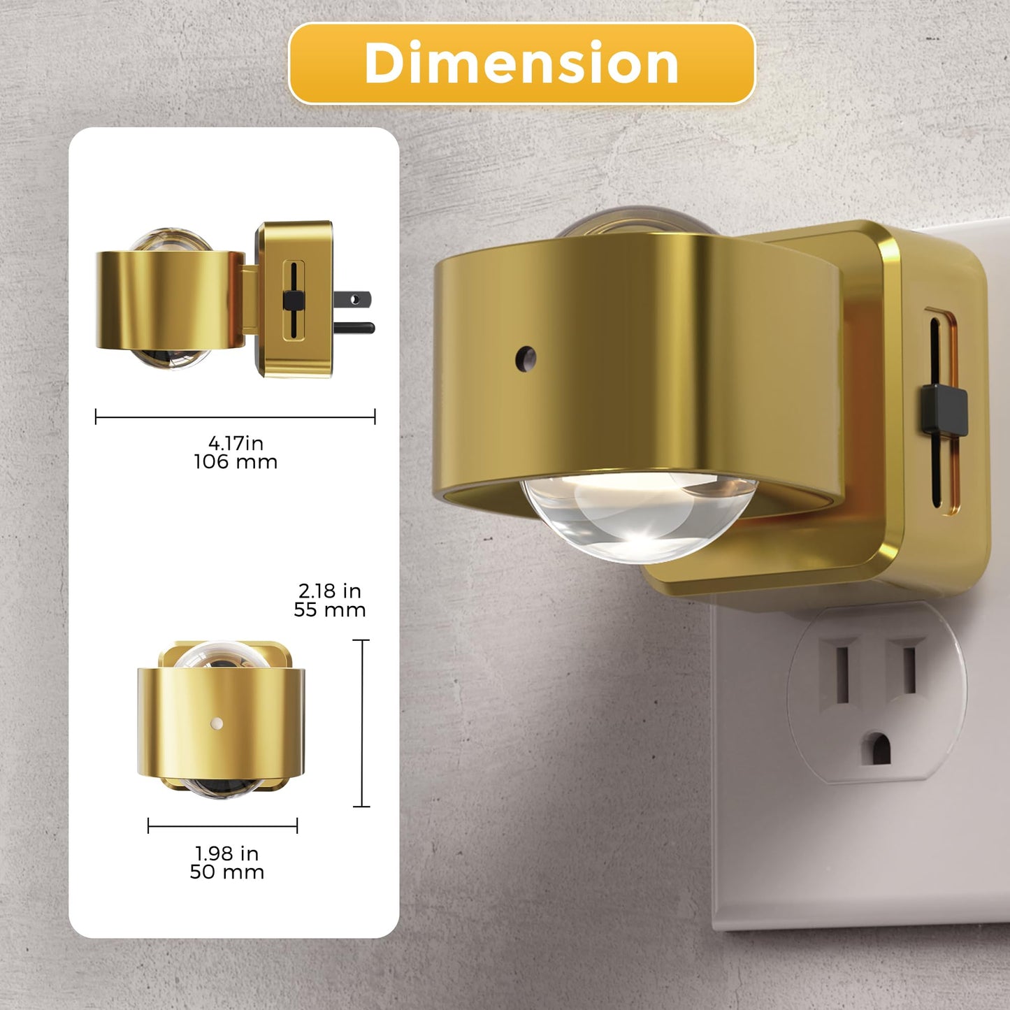 L Lohas Led Night Light Projector Night Lights Plug Into Wall Dusk To Dawn Sensor Rotating Nightlight For Kids Soft White Swivel Ambient Lighting For Bathroom Gaming Room Gifts 1 Pack