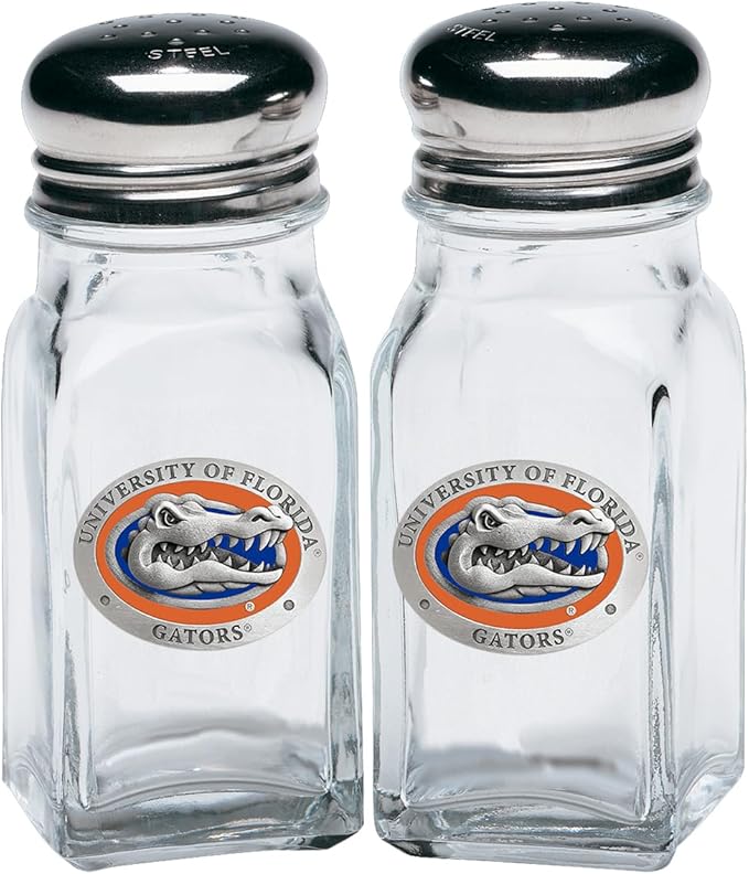 Heritage Pewter University of Florida Salt and Pepper Shaker Set of 2 Bottles | Expertly Crafted Pewter Glass