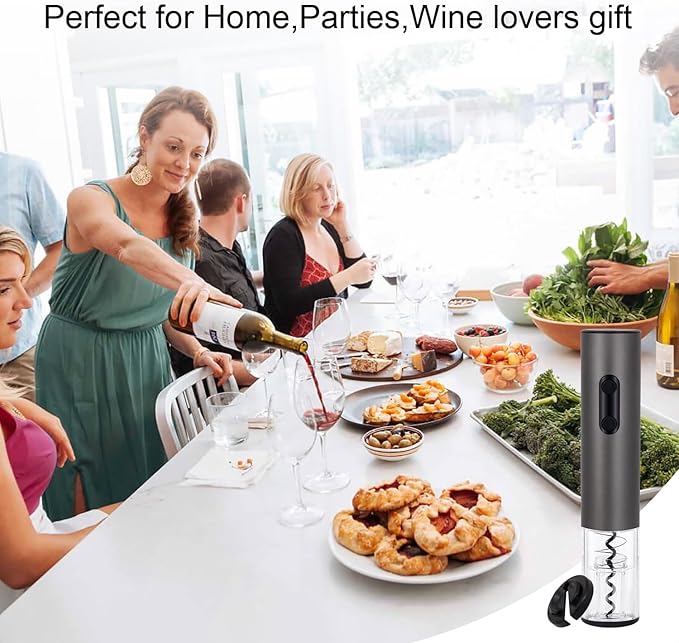 Electric Wine Opener,Rechargeable Automatic Wine Corkscrew with Foil Cutter, Type-C Charging Wine Openers With LED Light For Wine Lovers Gift Christmas Home Bar Party