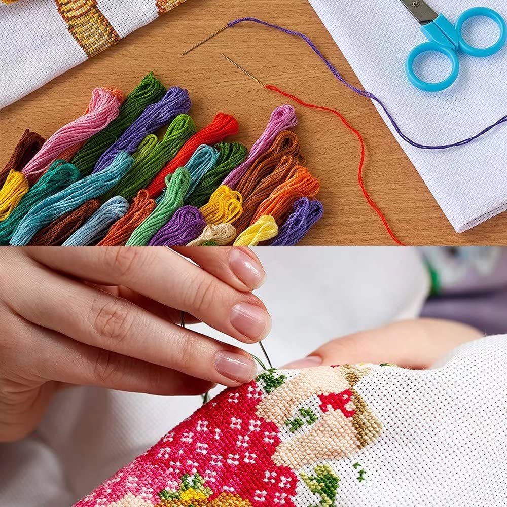 CROSSDECOR Cross Stitch Kits for Beginners,Owl Pattern Crossstitching Preprinted kits DIY Needlepoint Embroidery Craft Kits 11CT 3 Strands-9.5×11 inch