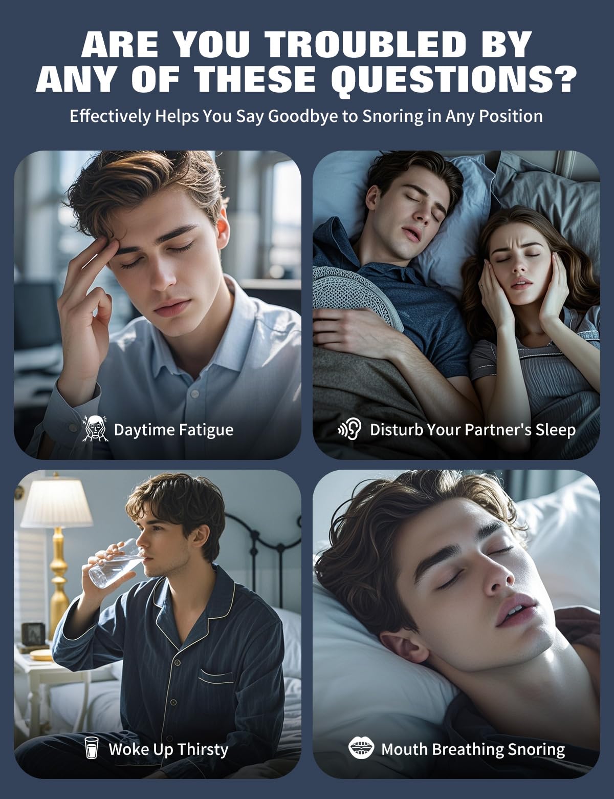 NNSRR Chin Strap for Sleeping,Anti Snore Chin Strap for CPAP Users,Anti Snoring Devices Breathable and Reusable for Men and Women,Simple and Effective Snoring Solution