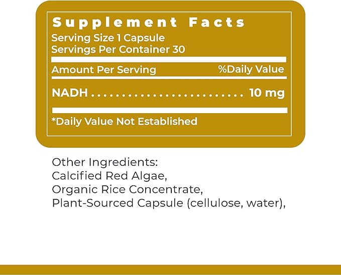 Premier Research Labs NADH - Supports Alertness, Energy & Athletic Performance - Memory Support Dietary Supplements - for Brain Health - Pure Vegan - 30 Plant-Source Capsules