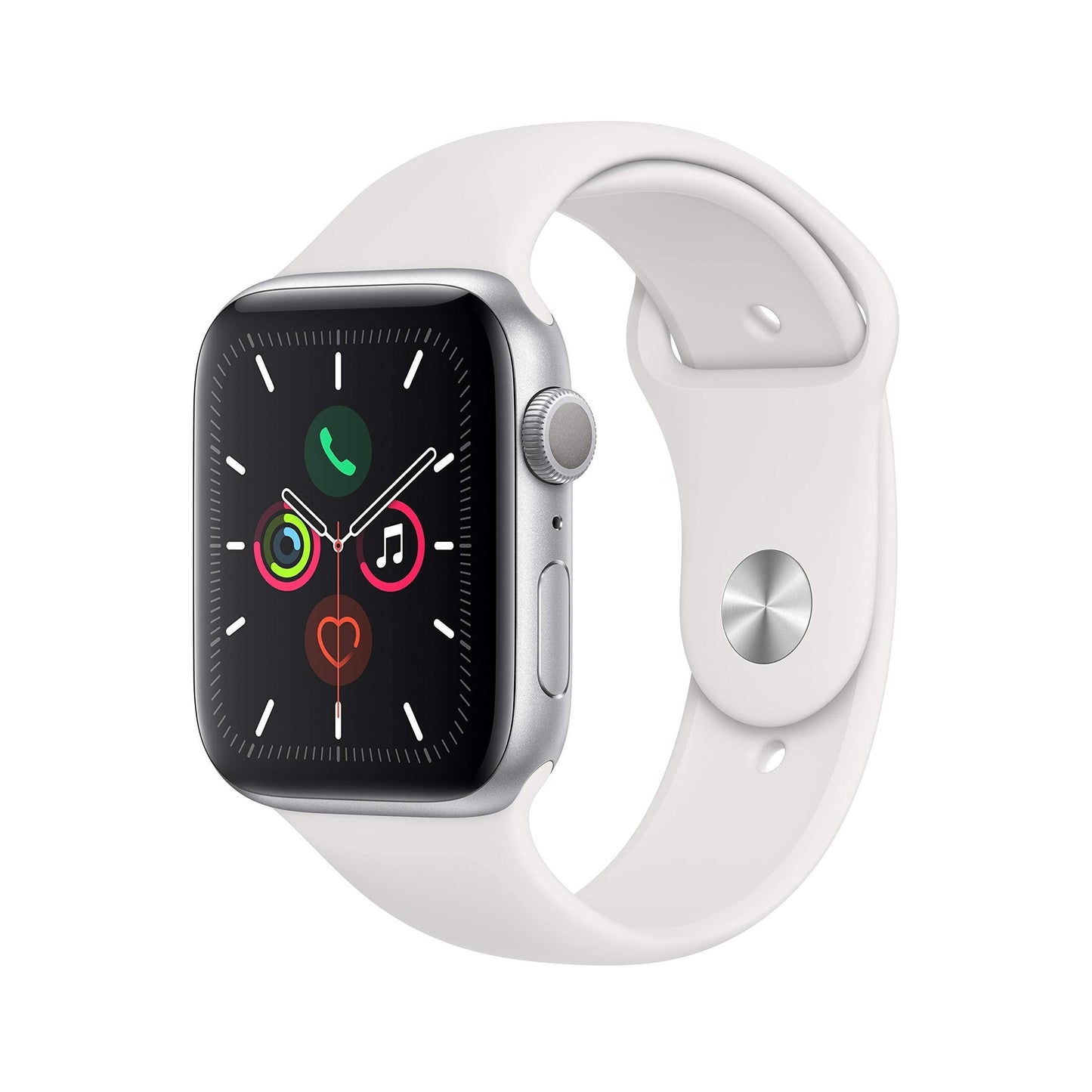 Apple Watch Series 5 (GPS 40MM) - Silver Aluminum Case with White Sport Band (Renewed)-New