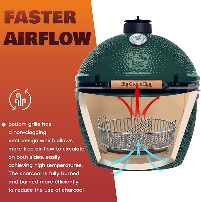 only fire Stainless Steel Charcoal Ash Basket Fits X-Large Big Green Egg Ceramic Grills, Charcoal Basket Big Green Egg Accessories