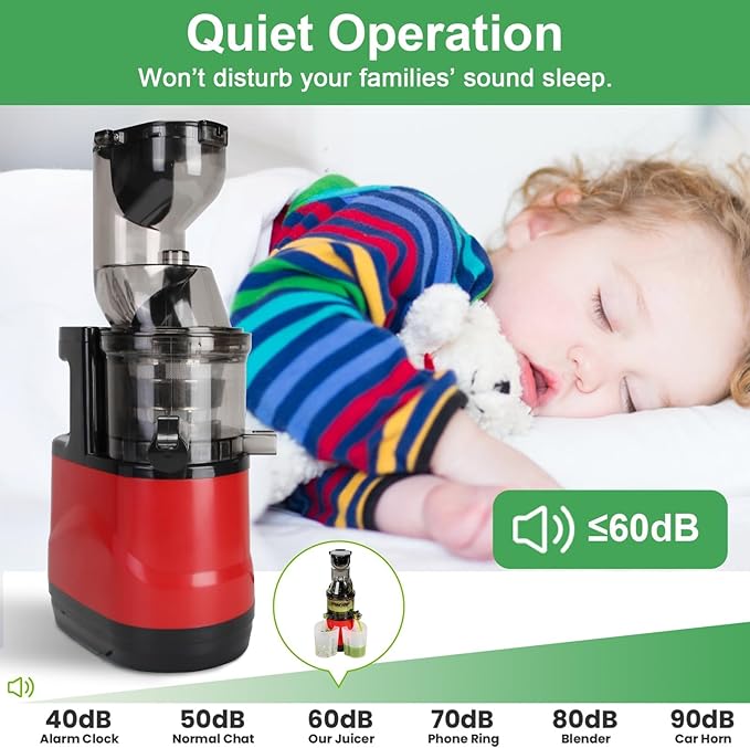 Cold Press Juicer,300W Electric Masticating Juicer Machines with 3" Large Feed Chute for Whole Fruits and Vegetables,Upgraded High Juice Yield Juice Extractor Machine with 2 Cups,Easy to Clean