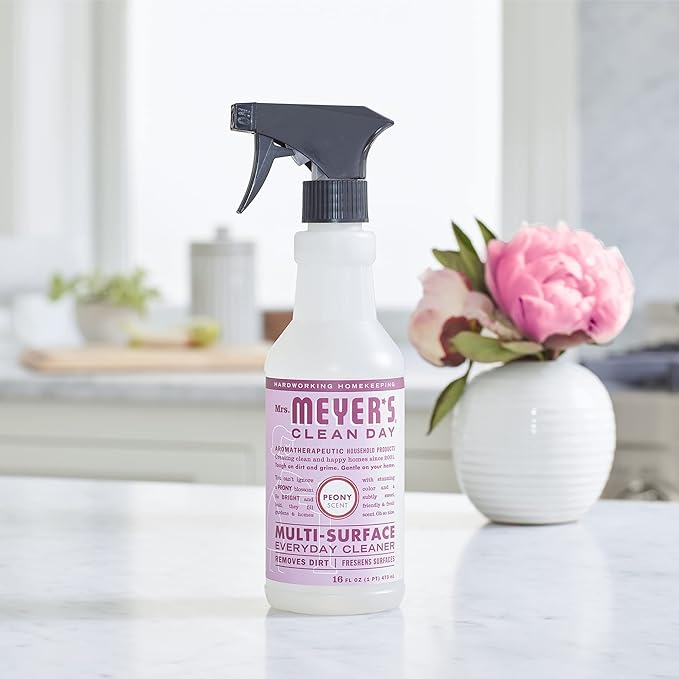 MRS. MEYER'S CLEAN DAY All-Purpose Cleaner Spray, Peony, 16 fl. oz - Pack of 3