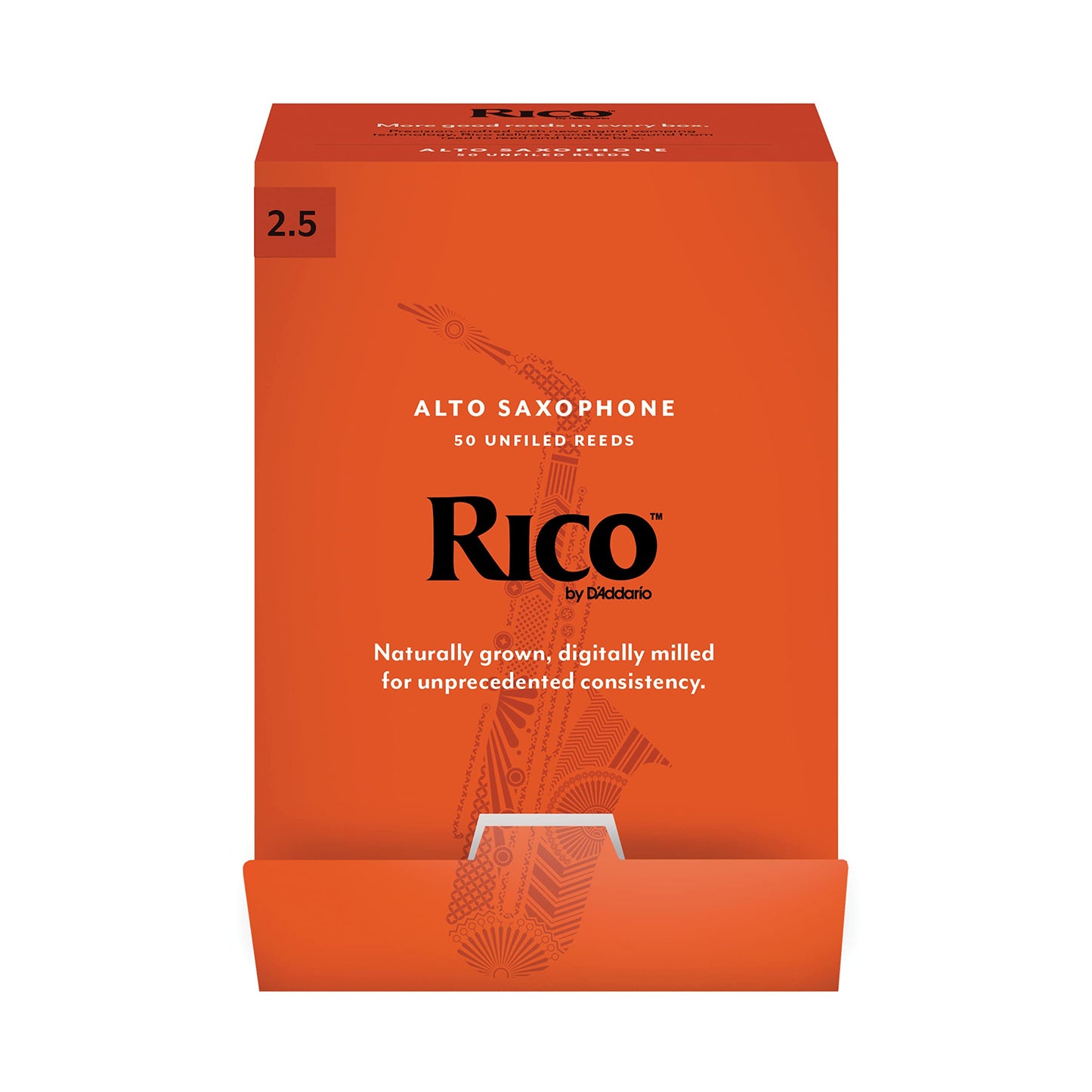 RICO INTERNATIONAL DAddario Woodwinds, Rico Saxophone Reeds, Alto Sax, RJA0125-B50, Strength 2.5, 50-Pack