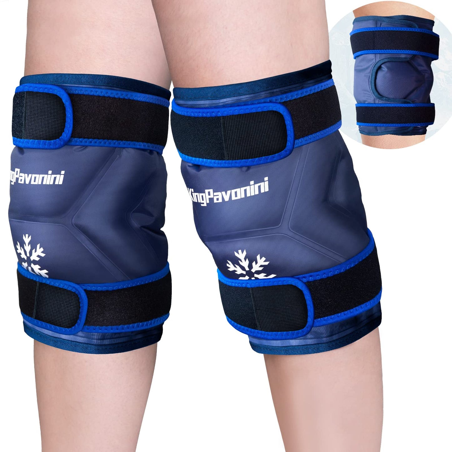 2 Pack XXL Knee Ice Pack Wrap Around Entire Knee After Surgery, Reusable Large Gel Ice Pack for Pain Relief, Swelling, Surgery, Sports Injuries