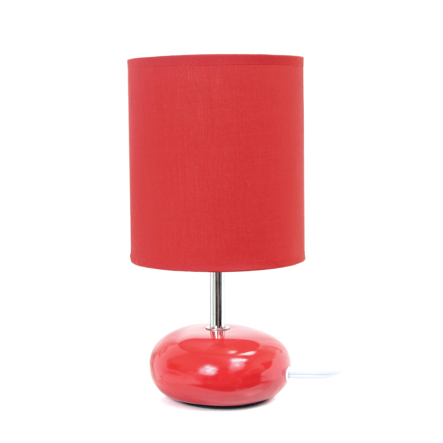 Simple Designs Lt2005-Red-2Pk Ceramic Table Lamp Set, Small Size, Red, 2 Pack