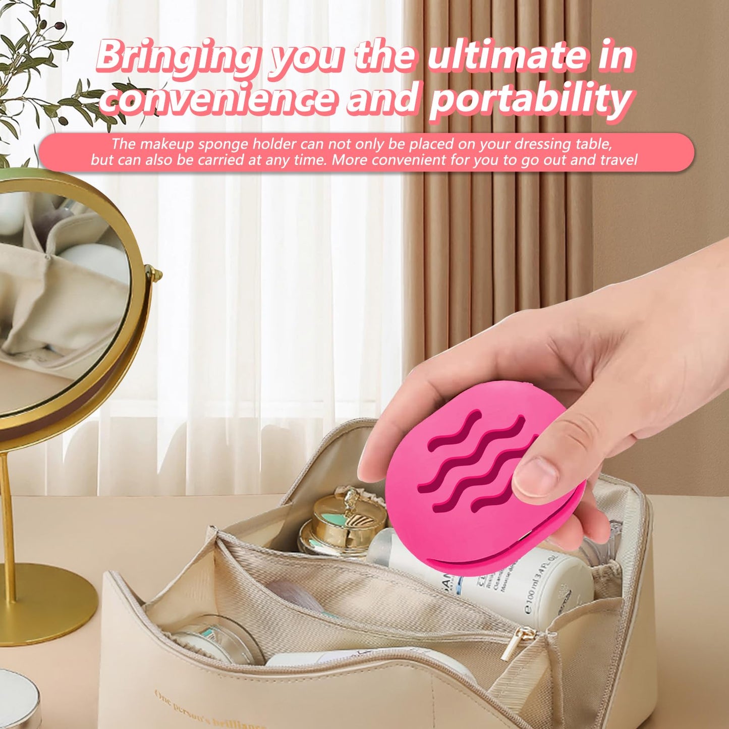 TIKIUKI 2-Pack Silicone Makeup Sponge Travel Case Makeup Sponge Holder Beauty Blender Case - Travel Storage Case for Beauty Blen