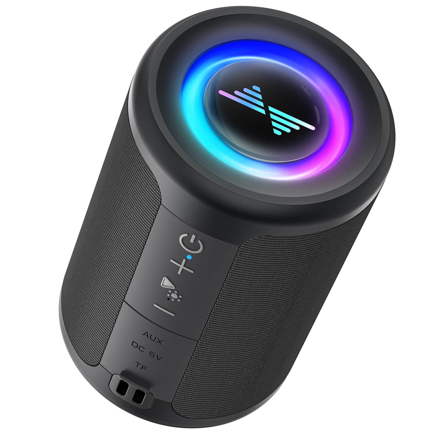 LENRUE Small Portable Bluetooth Speaker with Lights, TWS Stereo Surround Sound, Type C Powered, Bluetooth 5.3, AUX TF Card Input