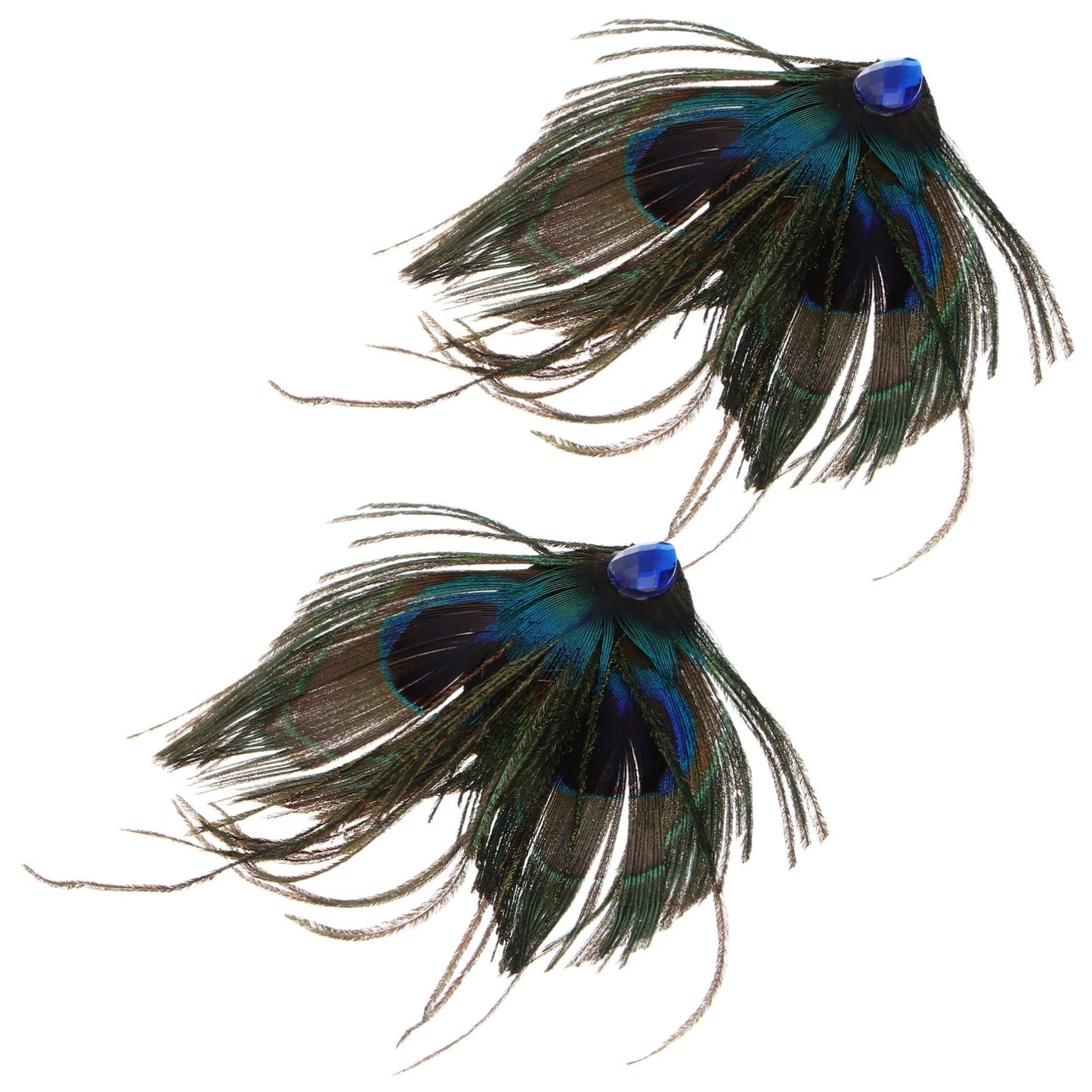 Beaupretty 2pcs Peacock Hair Clip Fascinator Barrettes Handmade Retro Peacock Barrettes Bobby Pins for Women Brides Bridesmaids