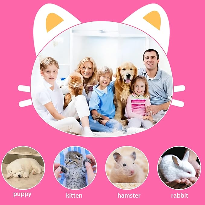 Pink Original Pet Feeding Silicone Nipple with Bottle and Syringes for Puppy Cat or Other Pets