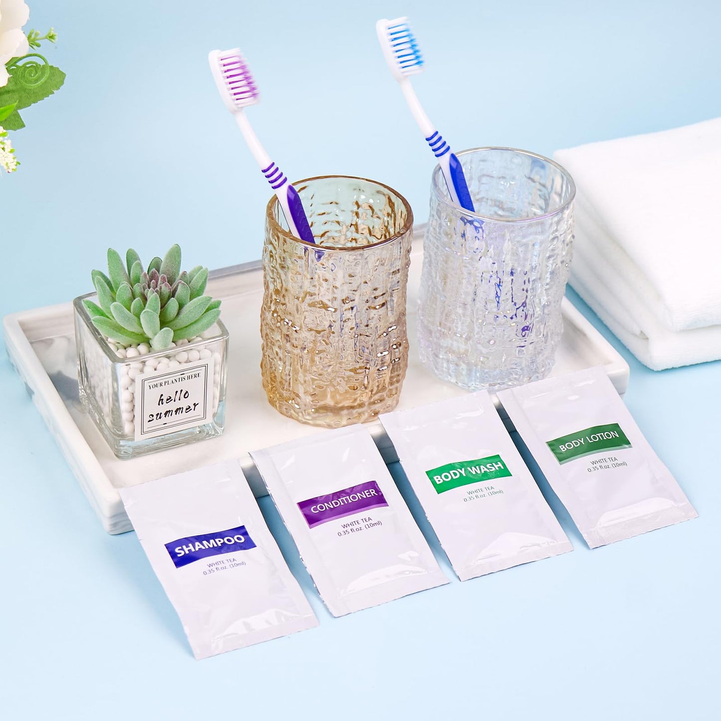 4IN1 Toiletries Bulk Set,Travel Size Toiletries Bulk(60 Pcs) 4-Piece Set: 15pcs Travel Size Body Wash, 15pcs Hotel Shampoo,15pcs