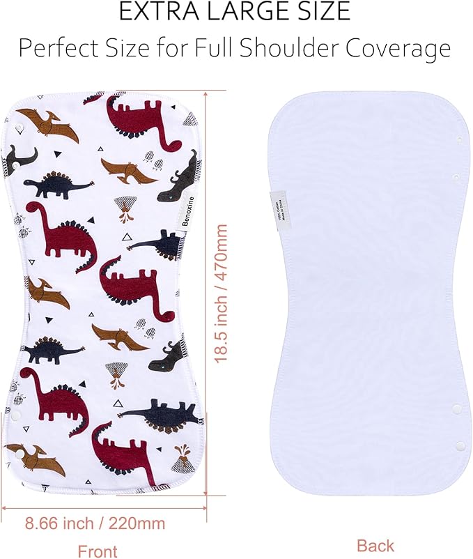 Baby Burp Cloths & Baby Bibs 2-in-1 Design Large Size 3 Layers Thicken Cotton Super Absorbent and Soft Baby Spit Up Burping Rags Baby Burp Cloth Set for Boys and Girls Solid 12 Pack